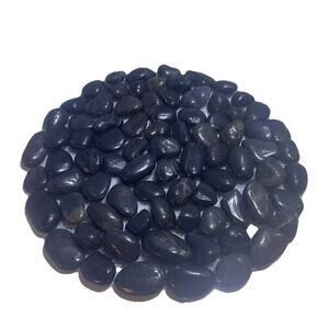 Polished black pebble tile circles, 10 inch diameter Shower Floor Backsplash